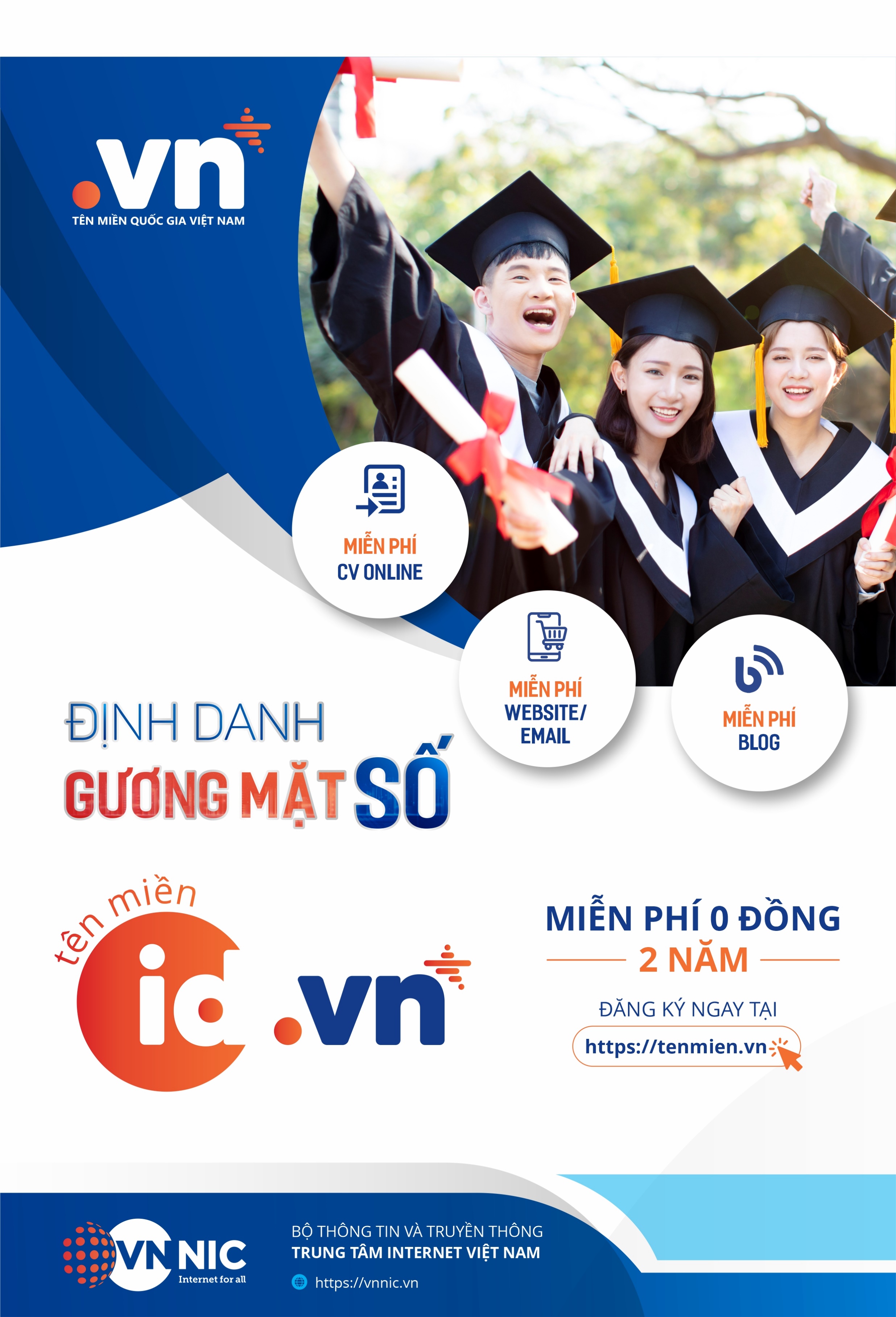 Kể từ ngày 01/6/2023, người dân có thể chính thức được đăng ký sử dụng các đuôi tên miền mới id, ai, io.vn