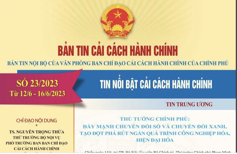 BẢN TIN ĐIỆN TỬ CẢI CÁCH HÀNH CHÍNH SỐ 23/2023