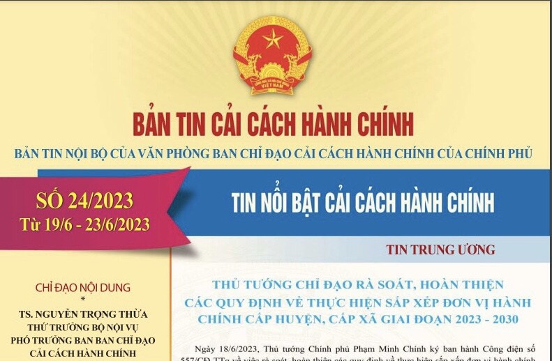 BẢN TIN ĐIỆN TỬ CẢI CÁCH HÀNH CHÍNH SỐ 24/2023