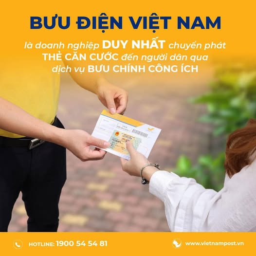 Chuyển phát thẻ căn cước công dân qua bưu điện